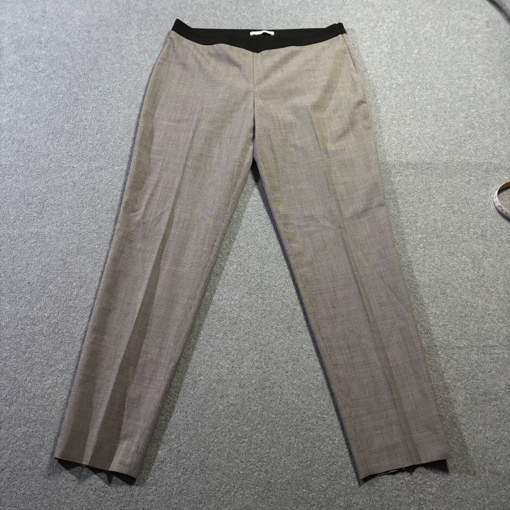Hugo Boss Tiluna Dress Pants Women Size 6 Tan Black Houndstooth Side Zip Pant